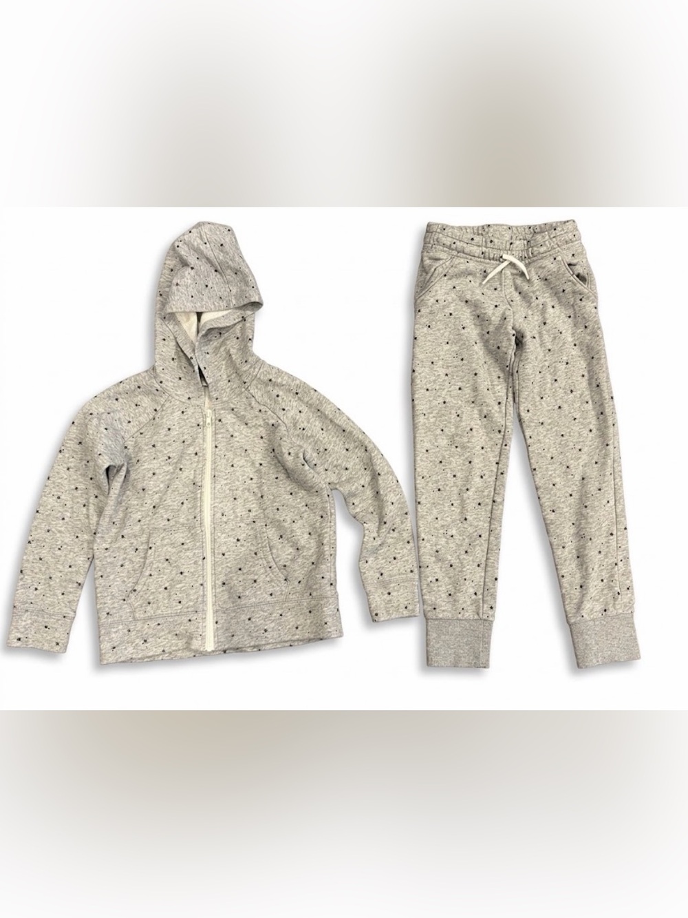 Old Navy 2-Piece Hoodie & Sweatpants Set - Heather Gray Star Print